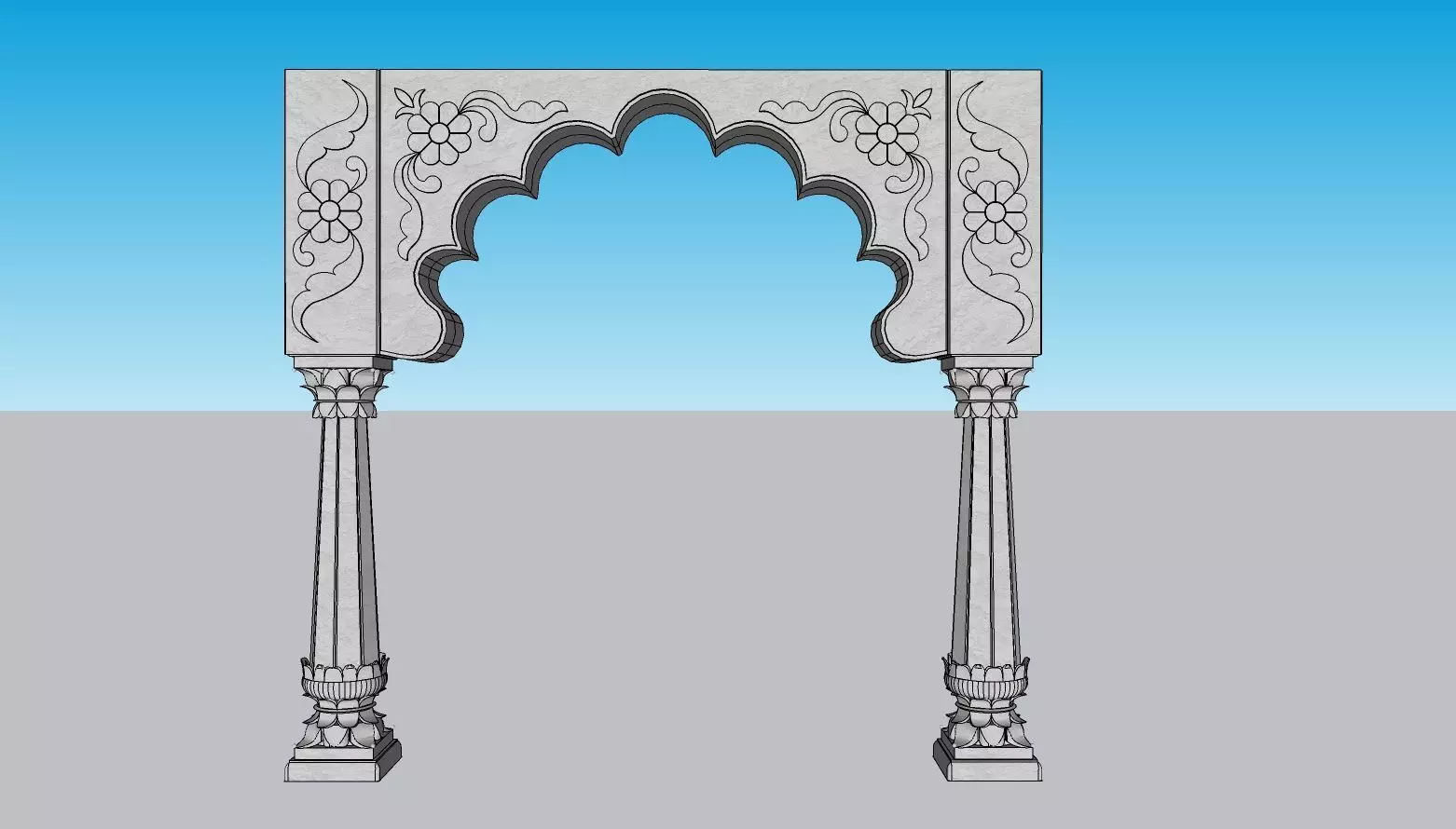 indian stone arch 3D model_0