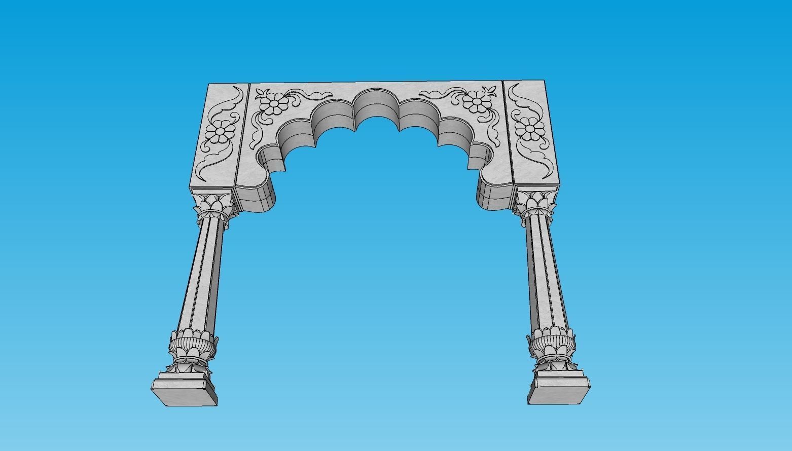 indian stone arch 3D model_3