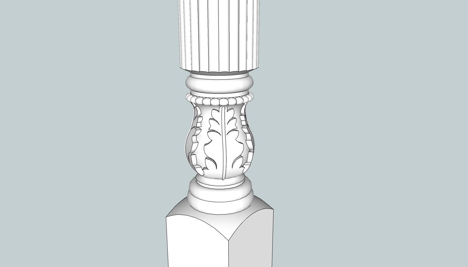 indian stone balester 3D model_2