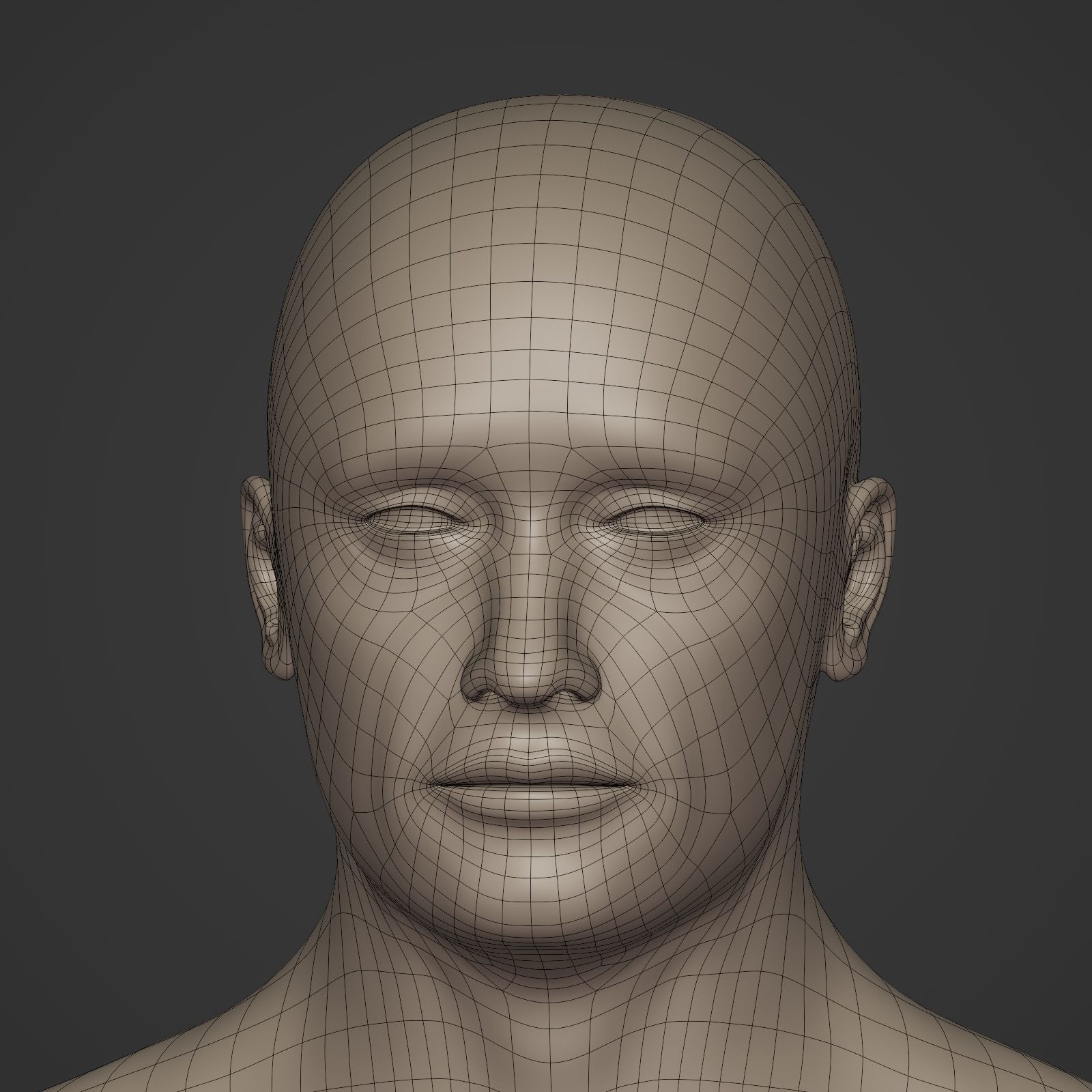 Man Base Mesh - Rigged  Low-poly 3D model_15