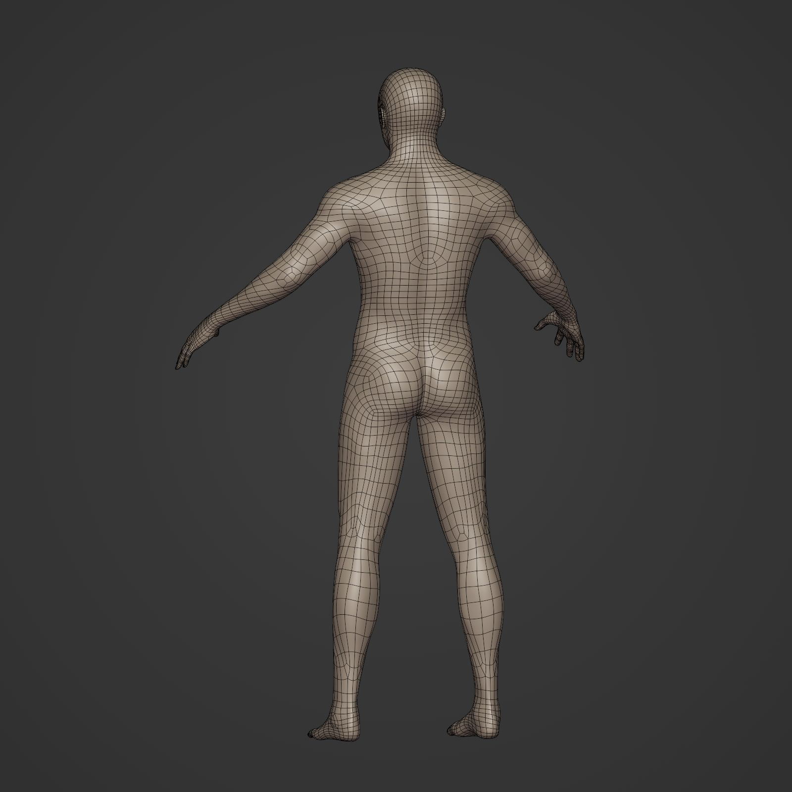 Man Base Mesh - Rigged  Low-poly 3D model_13
