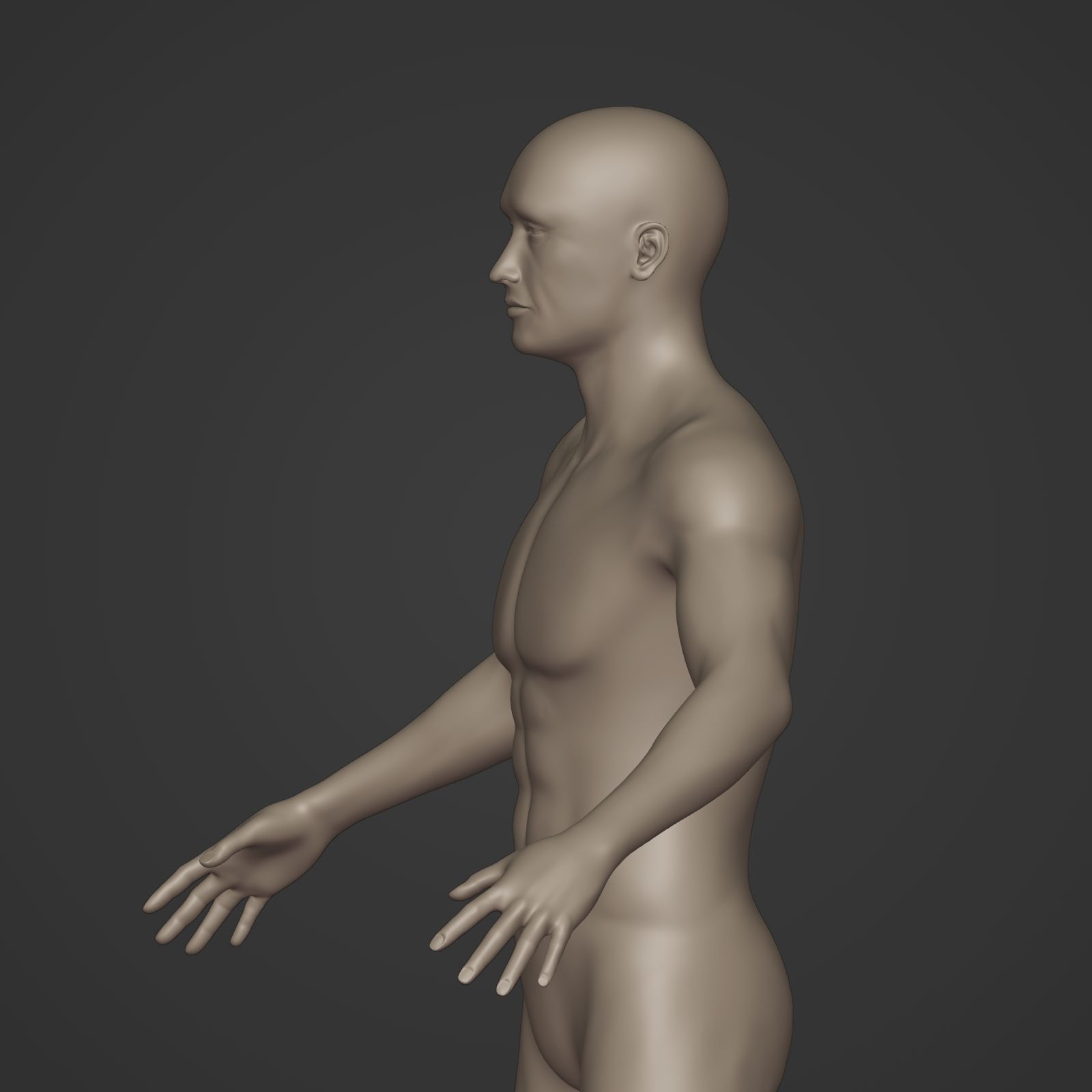 Man Base Mesh - Rigged  Low-poly 3D model_10