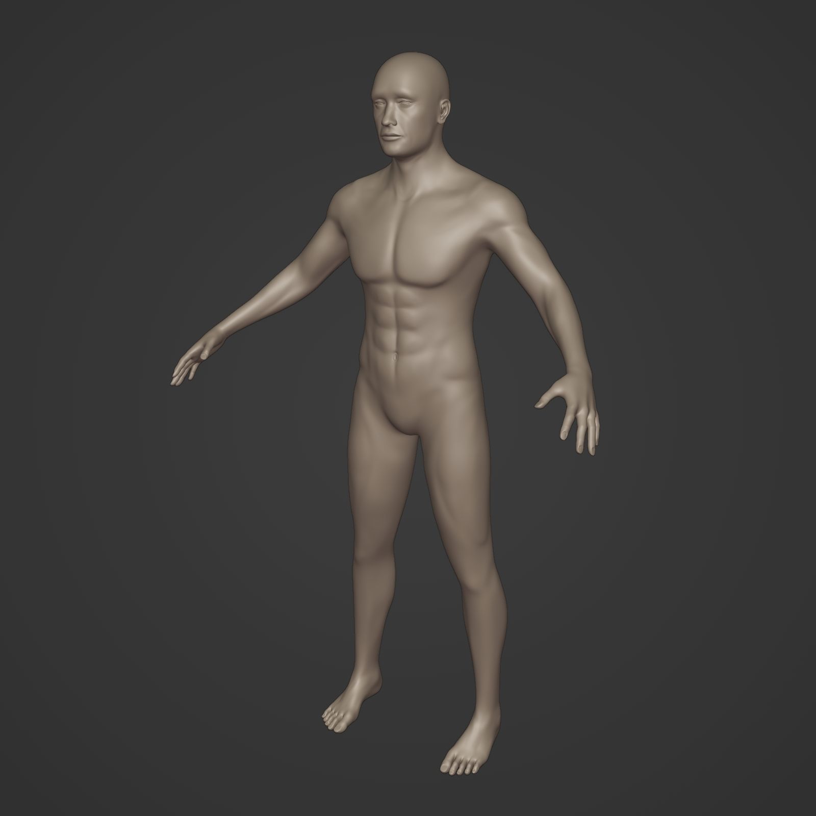 Man Base Mesh - Rigged  Low-poly 3D model_3