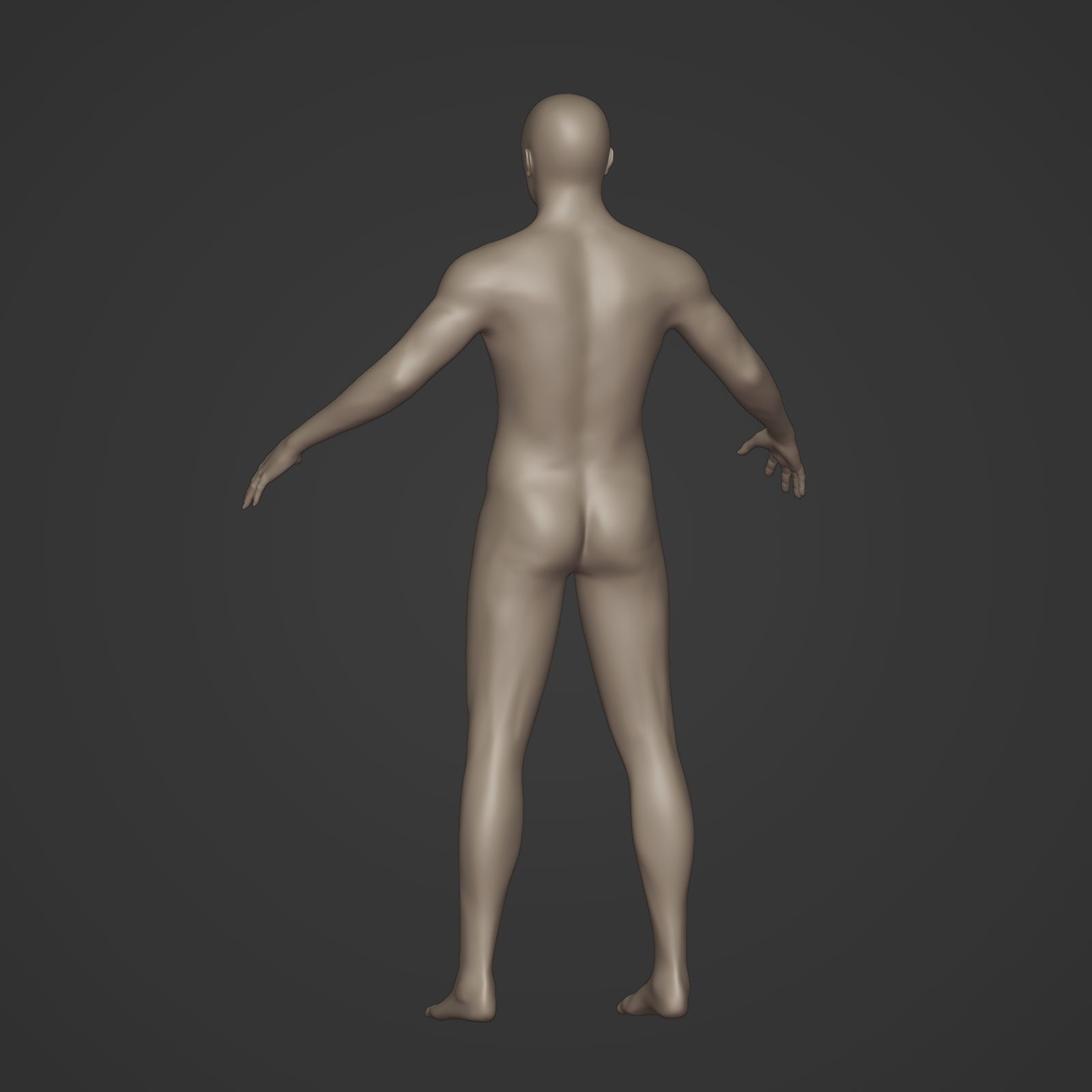 Man Base Mesh - Rigged  Low-poly 3D model_12
