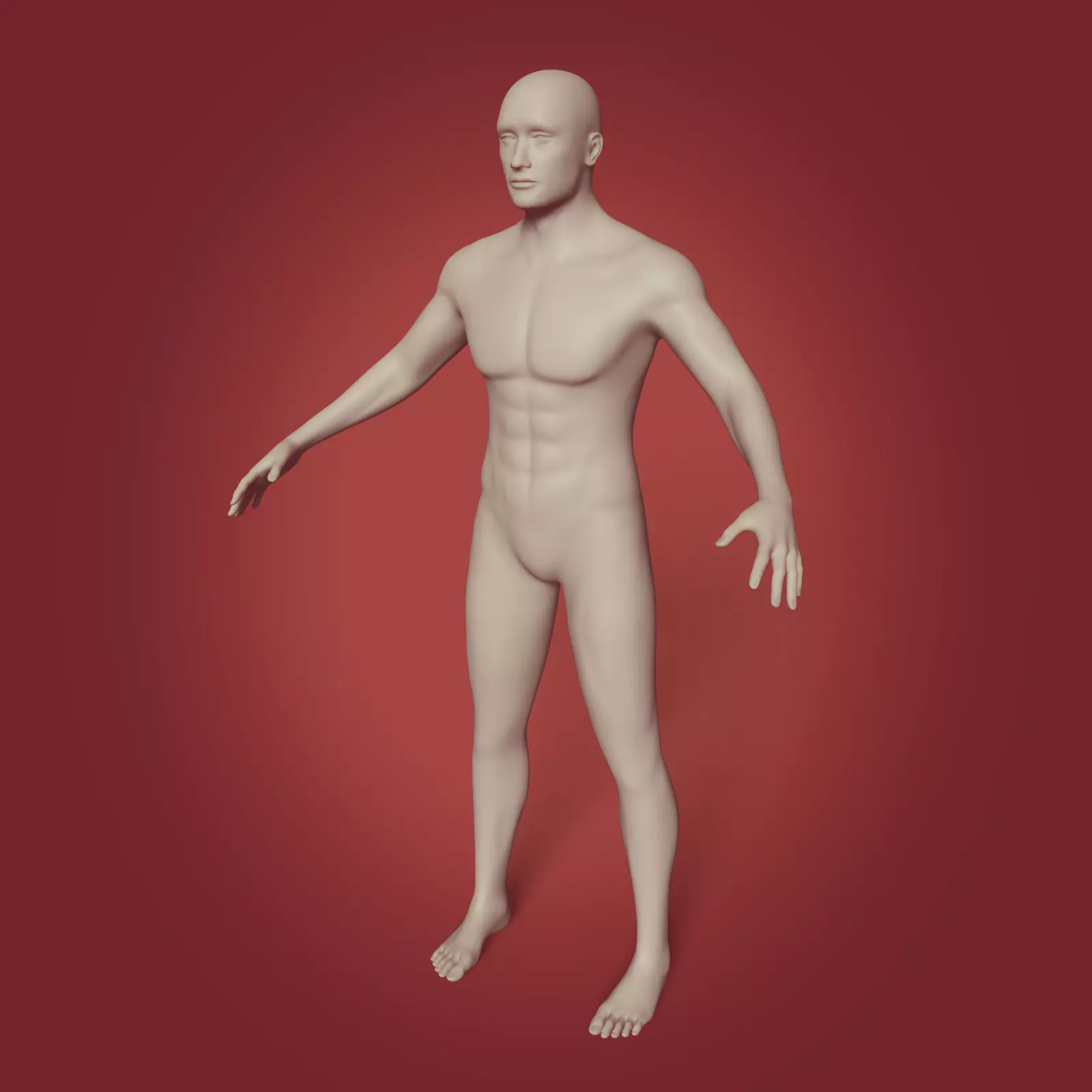 Man Base Mesh - Rigged  Low-poly 3D model_0