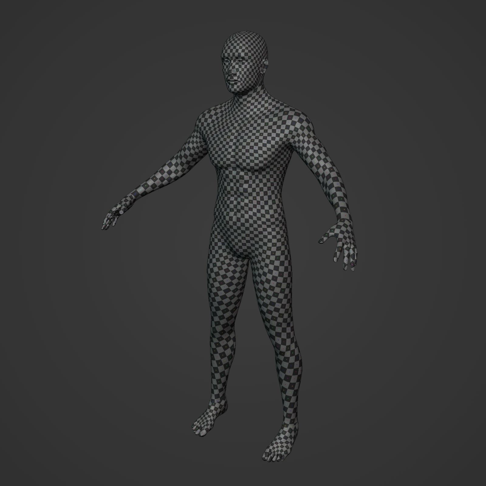 Man Base Mesh - Rigged  Low-poly 3D model_1