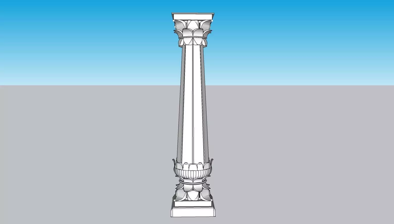 indian jodhpuri stone piller column 3D model_0