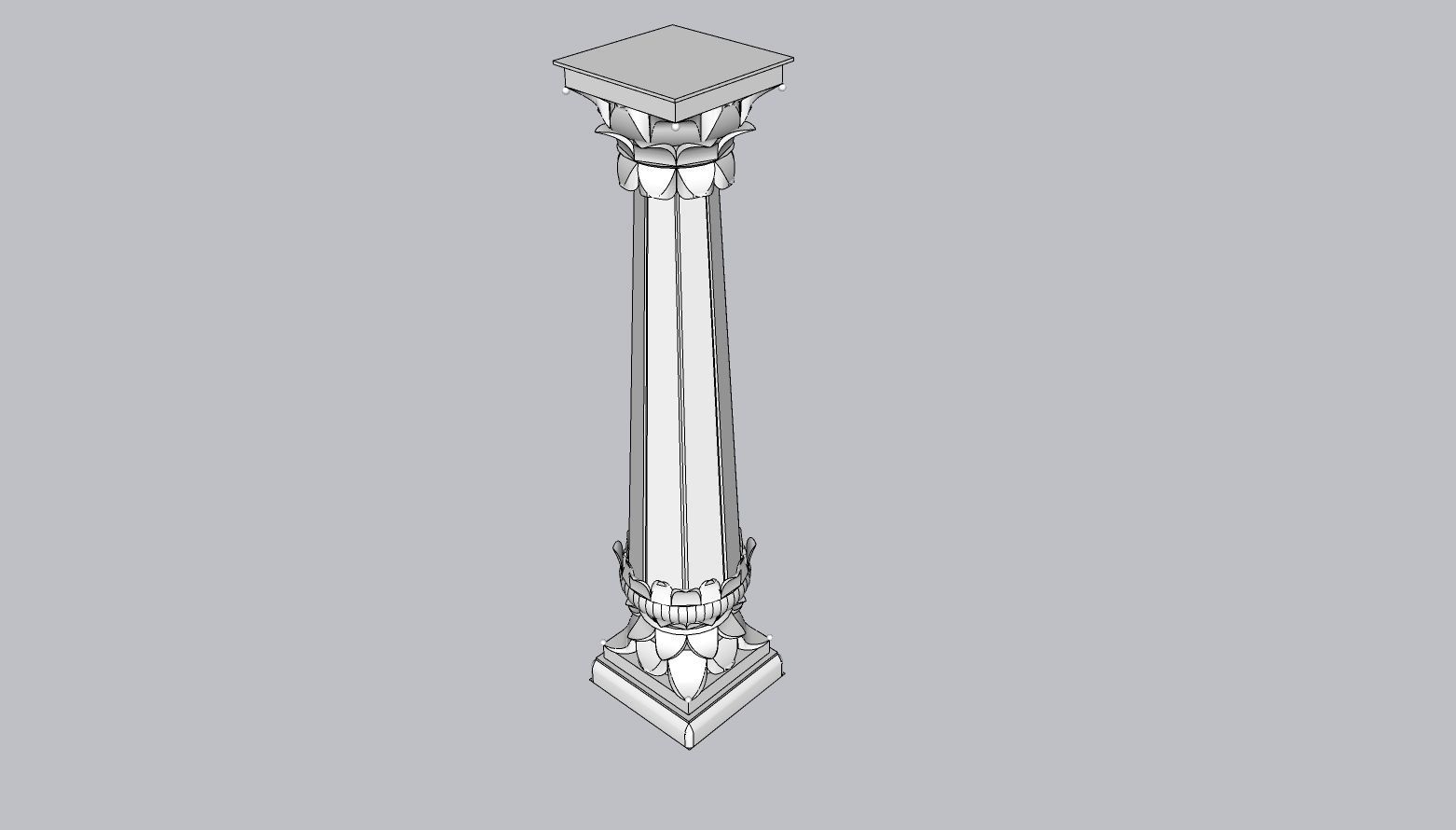 indian jodhpuri stone piller column 3D model_3