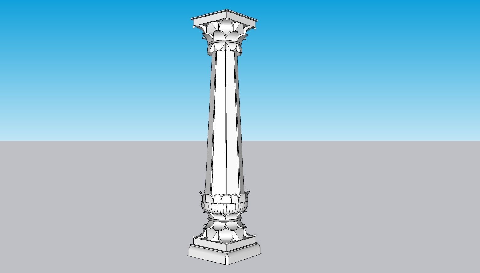 indian jodhpuri stone piller column 3D model_1