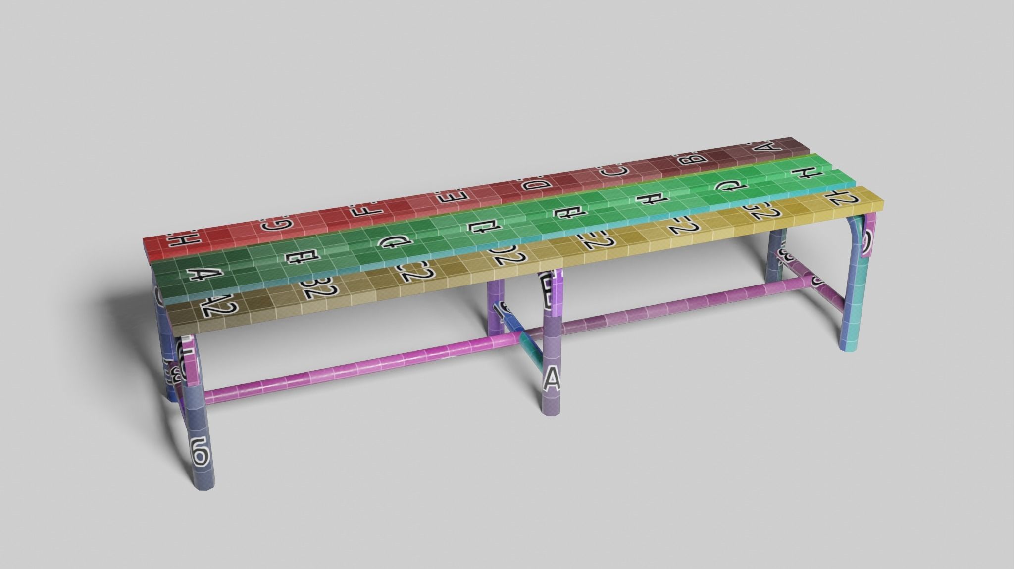 Garden Chair Low-poly 3D model_6