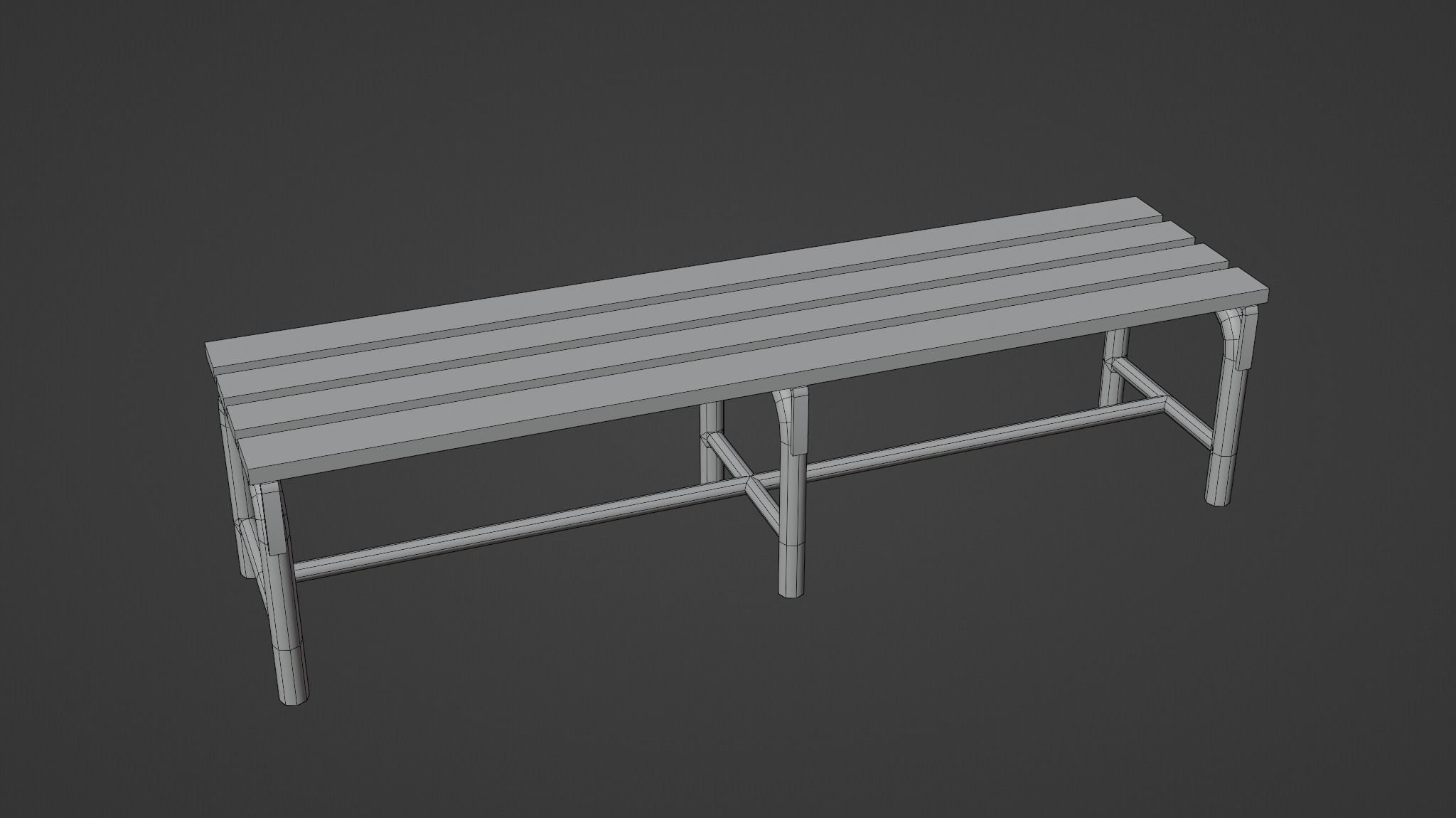 Garden Chair Low-poly 3D model_5