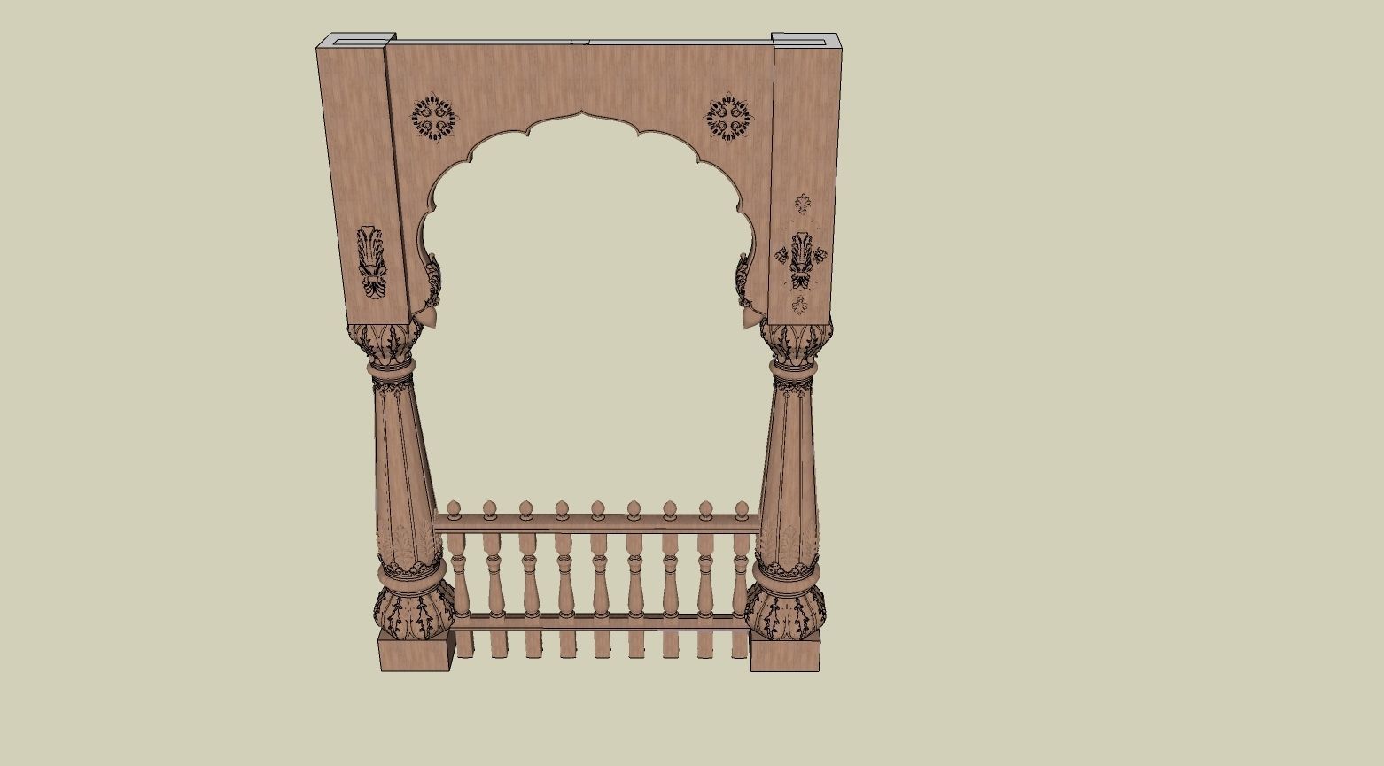 indian jodhpuri stone arch 3D model_4