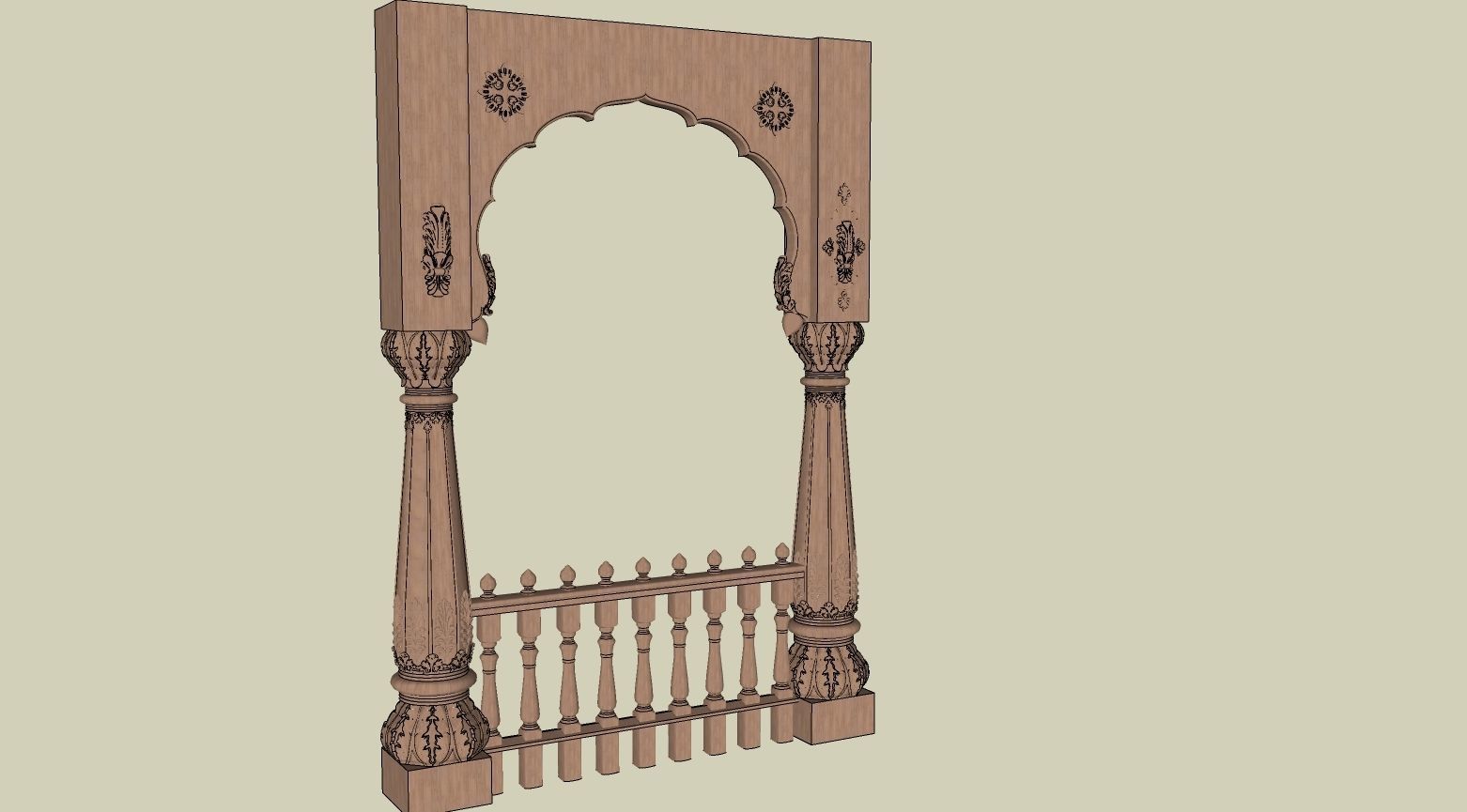 indian jodhpuri stone arch 3D model_3