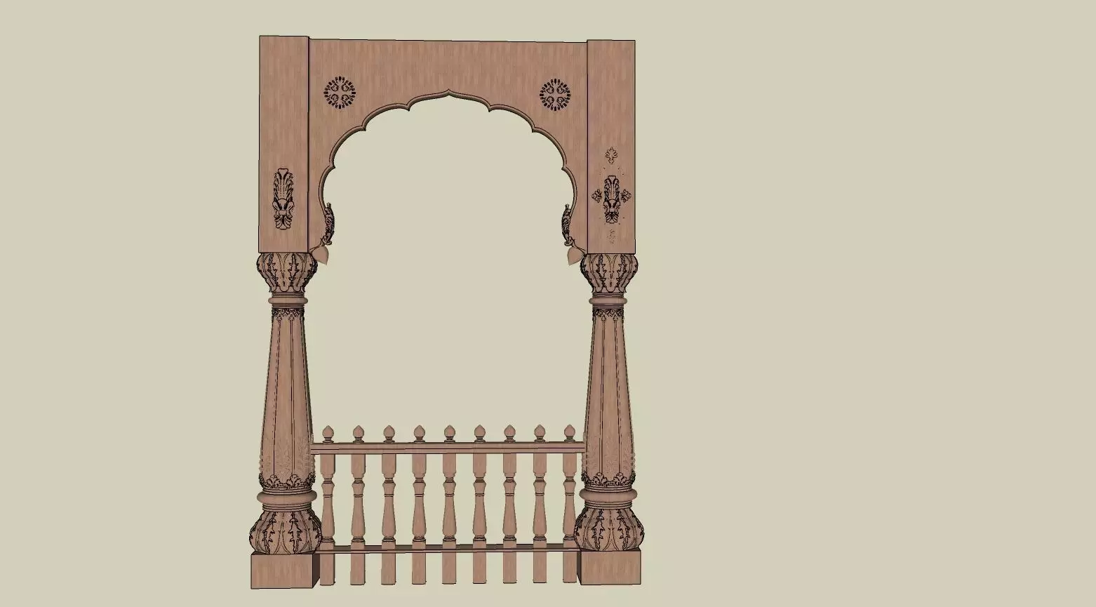 indian jodhpuri stone arch 3D model_0