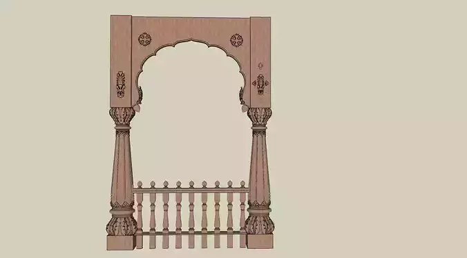 indian jodhpuri stone arch 3D model