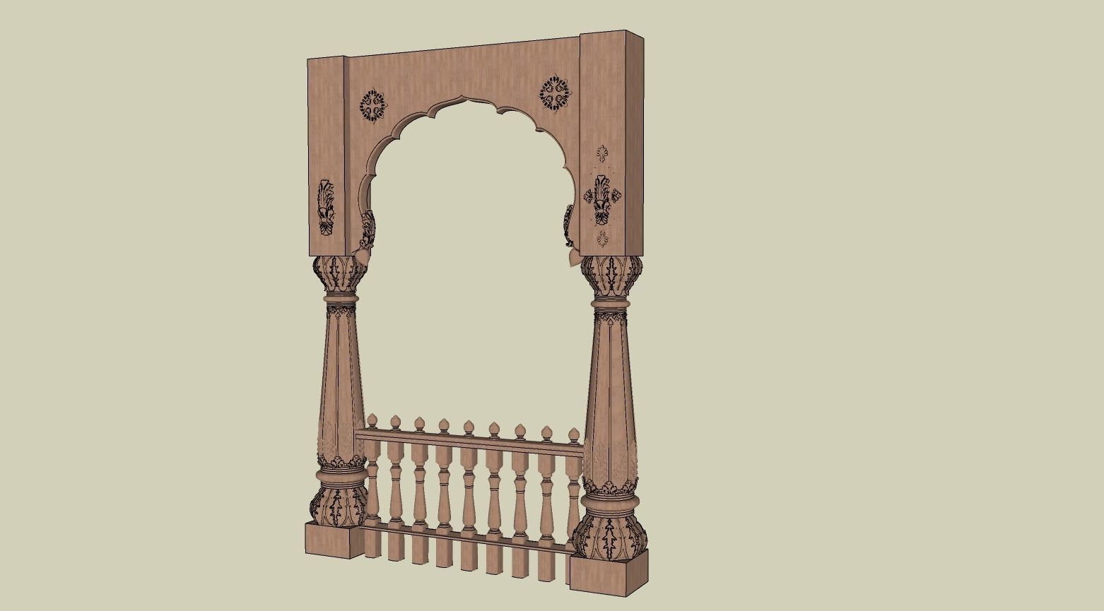 indian jodhpuri stone arch 3D model_1