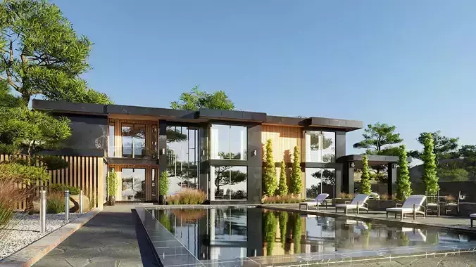 Pool house 3D model
