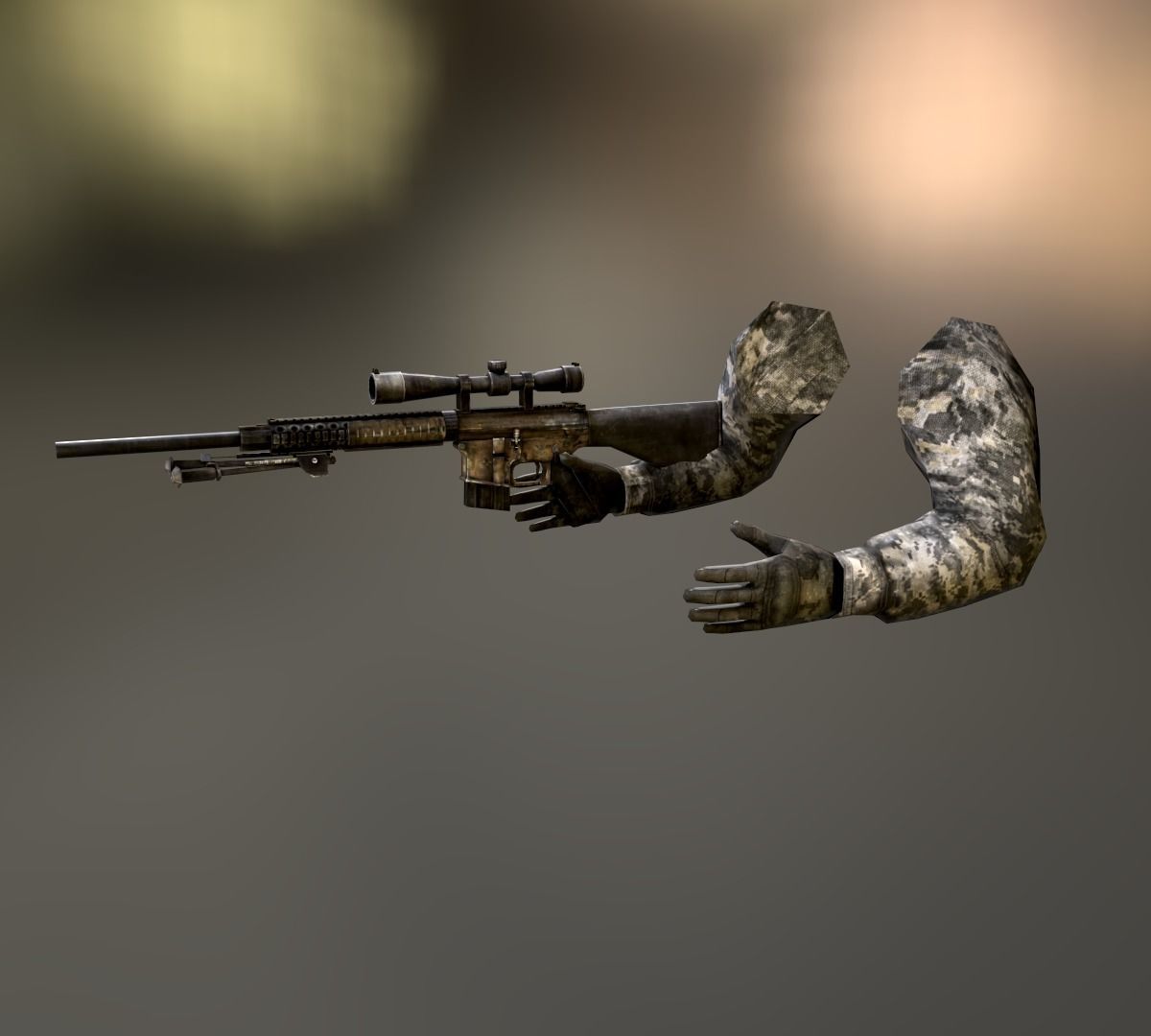 Hunter Attack Bundle Low-poly 3D model_8