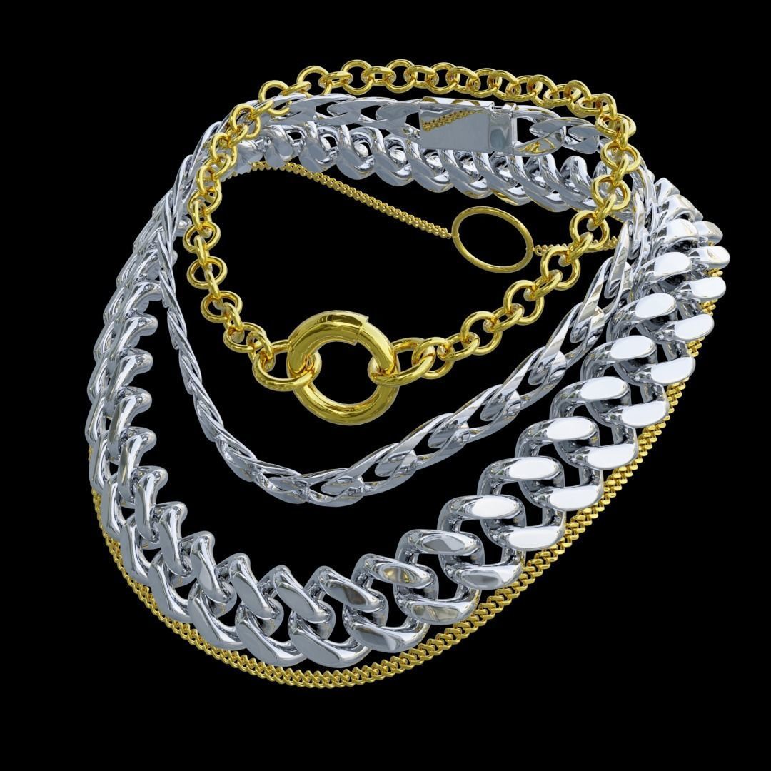 Necklace Chains 3D model_2