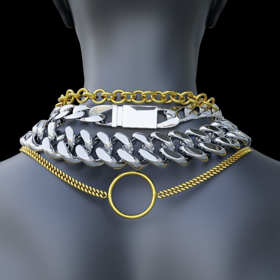 Necklace Chains 3D model_1