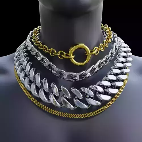 Necklace Chains  3D model