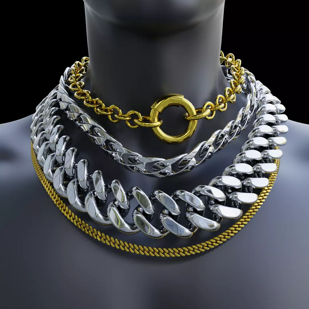 Necklace Chains 3D model_0