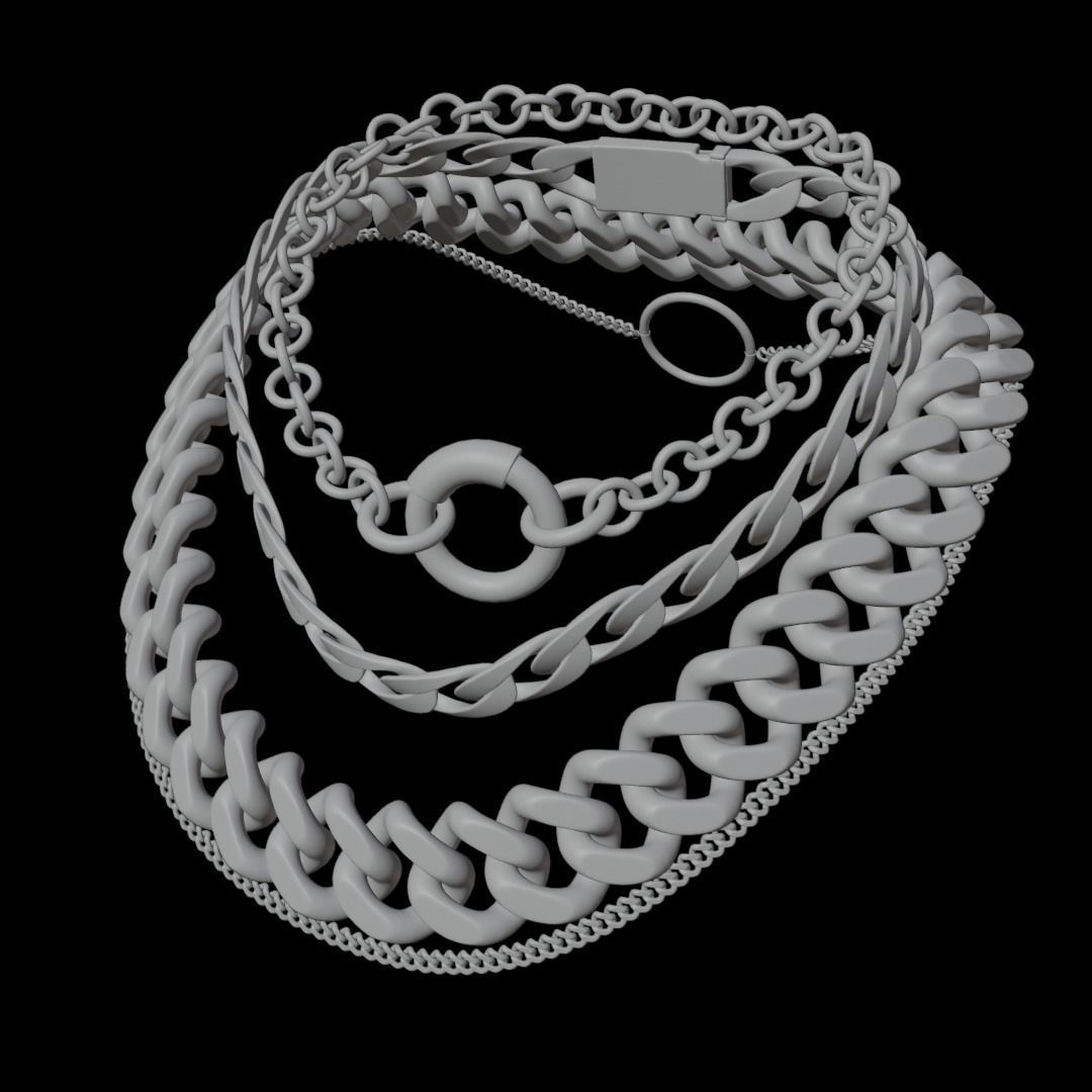 Necklace Chains 3D model_4