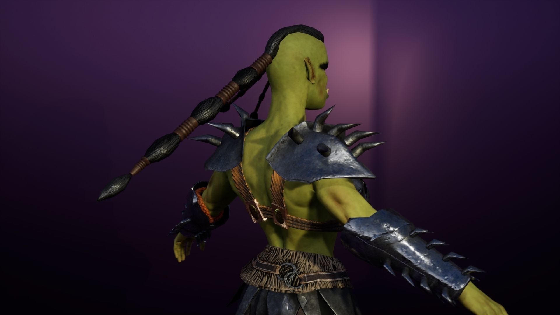 Orc Female 3d gameready rigged character Low-poly 3D model_18