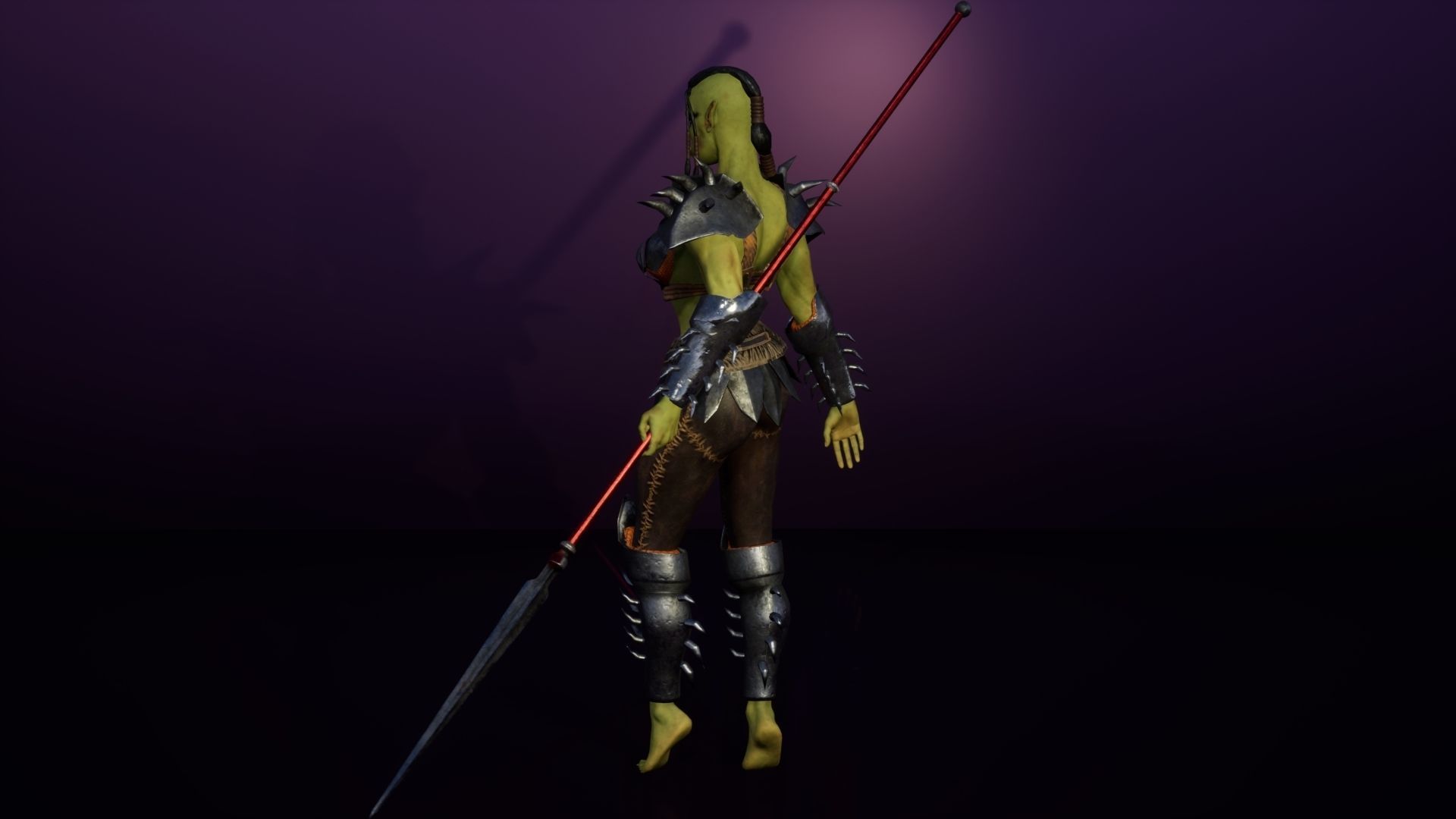 Orc Female 3d gameready rigged character Low-poly 3D model_11