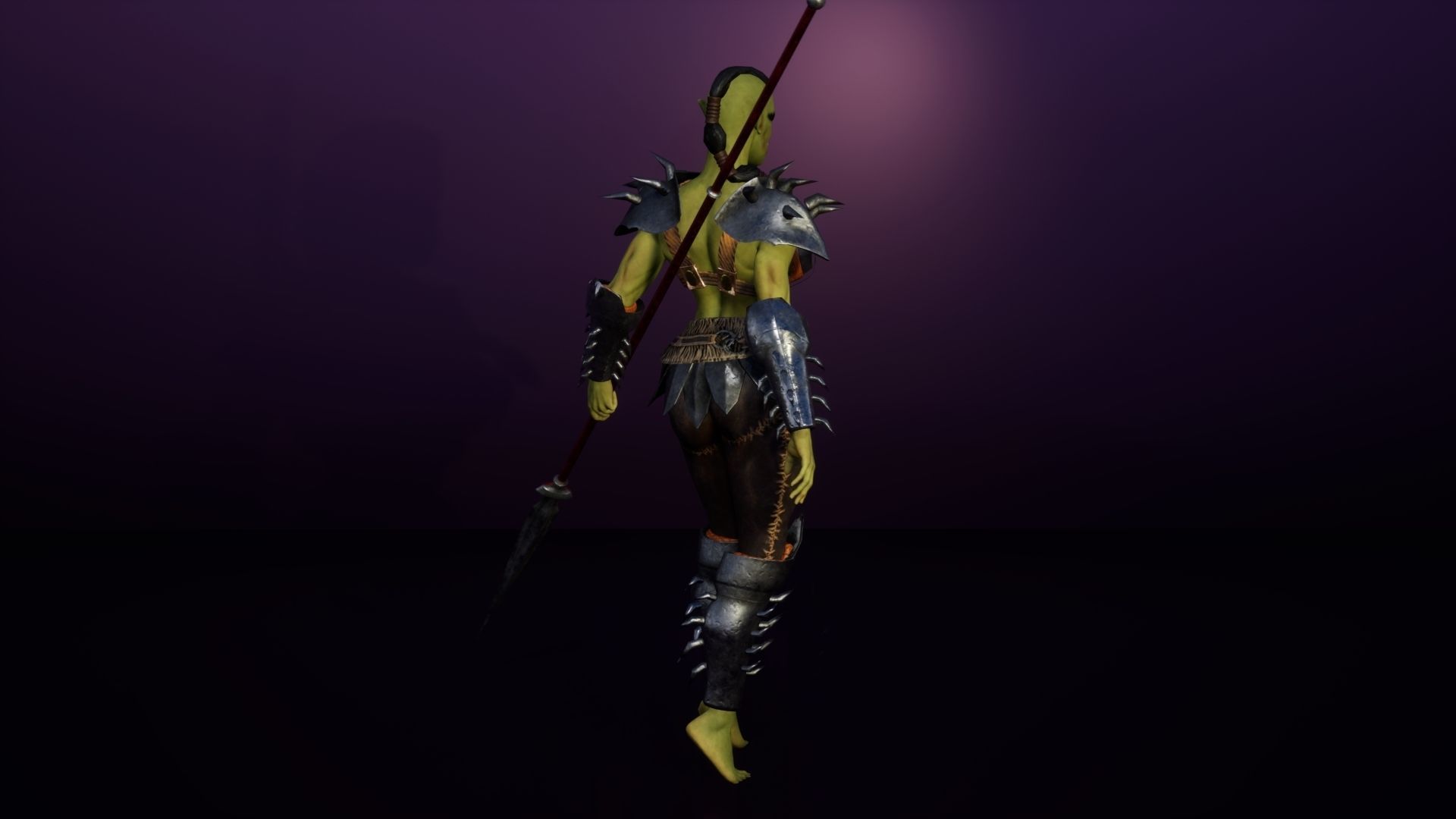 Orc Female 3d gameready rigged character Low-poly 3D model_13