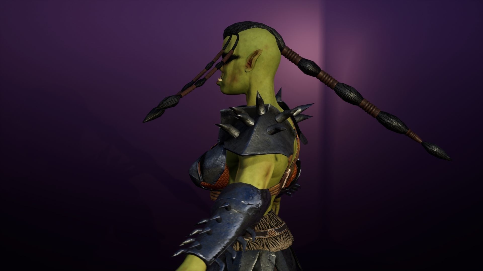 Orc Female 3d gameready rigged character Low-poly 3D model_19