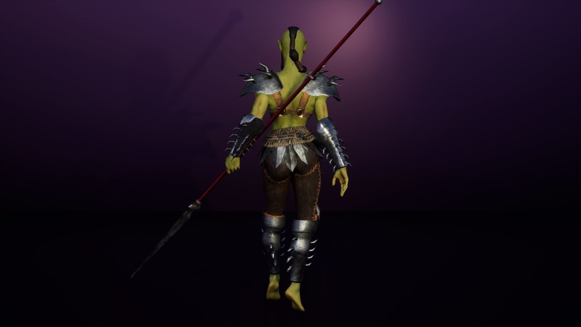 Orc Female 3d gameready rigged character Low-poly 3D model_12