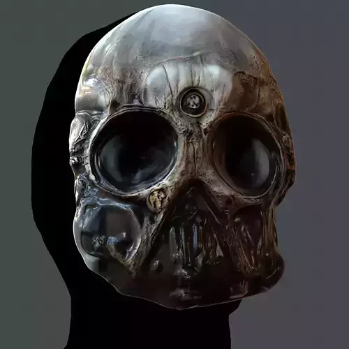 Gas mask helmet scifi character game space Low-poly