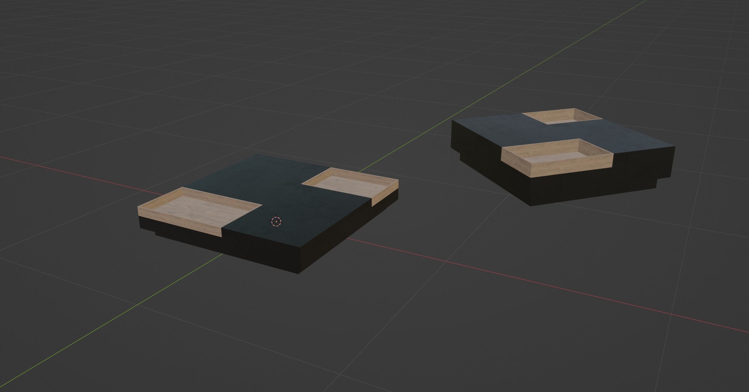 Modern Cube Couchtable 3D model_2