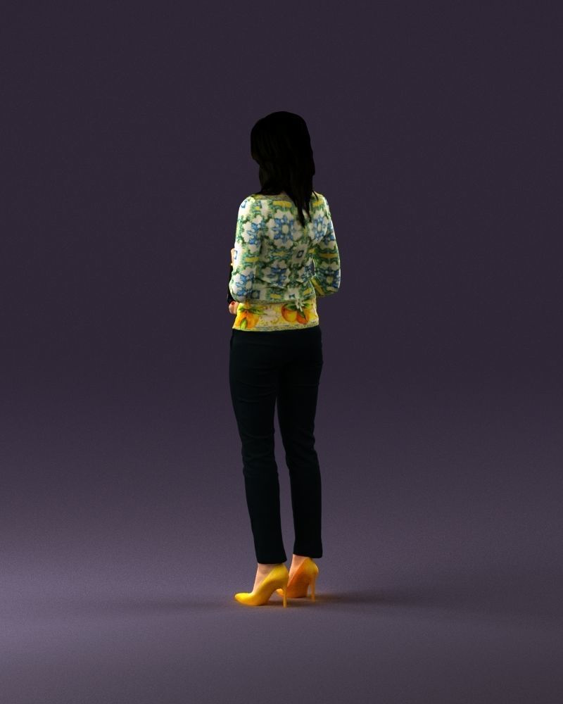 Barwoma in white blouse alco bottle in hands 0944 3D model_7