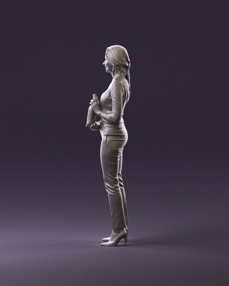 Barwoma in white blouse alco bottle in hands 0944 3D model_20