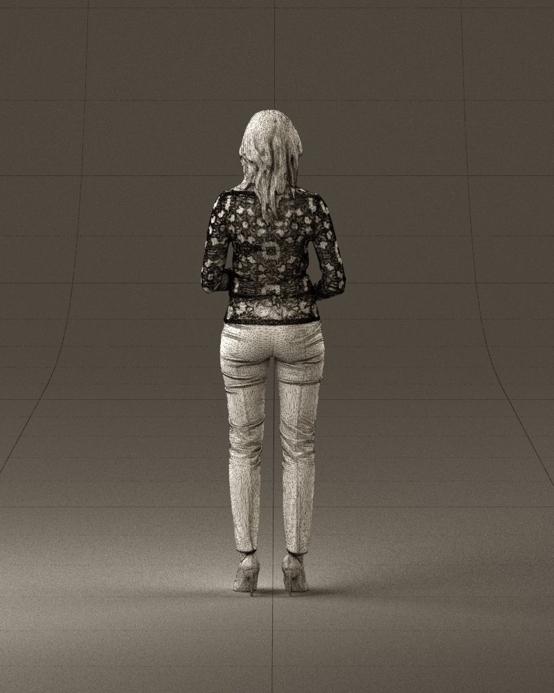 Barwoma in white blouse alco bottle in hands 0944 3D model_30