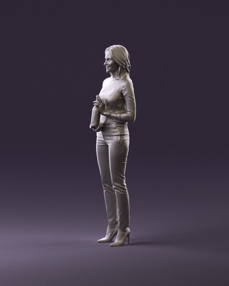 Barwoma in white blouse alco bottle in hands 0944 3D model_21