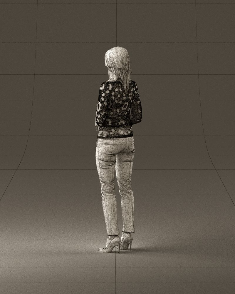 Barwoma in white blouse alco bottle in hands 0944 3D model_31