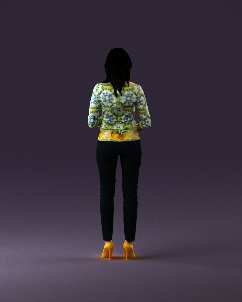 Barwoma in white blouse alco bottle in hands 0944 3D model_6