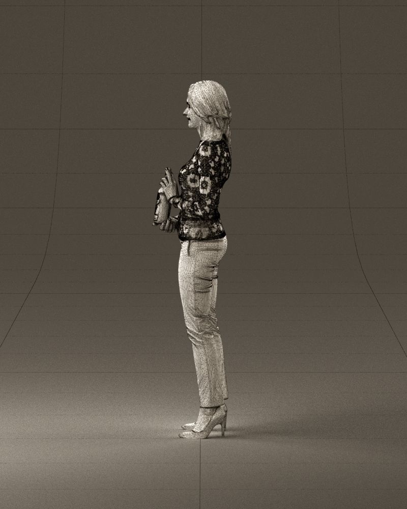 Barwoma in white blouse alco bottle in hands 0944 3D model_32