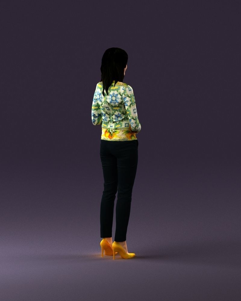 Barwoma in white blouse alco bottle in hands 0944 3D model_5