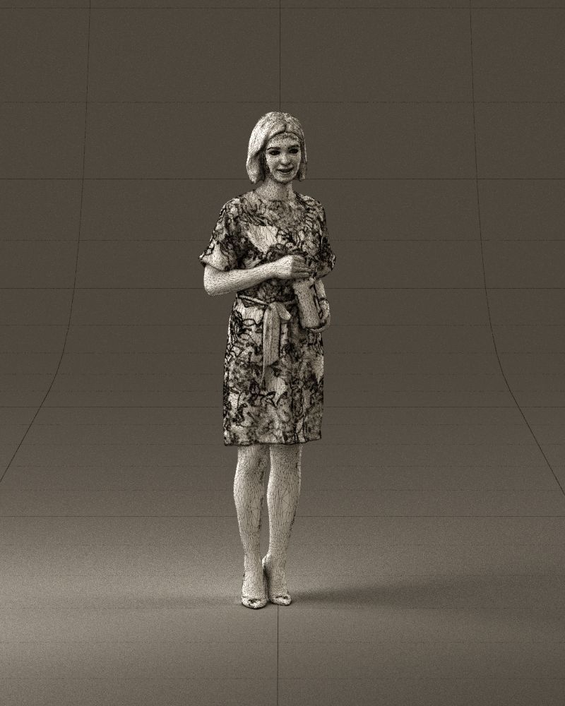 Barwoman in white flovers dress 0938 3D Print Ready 3D print model_26