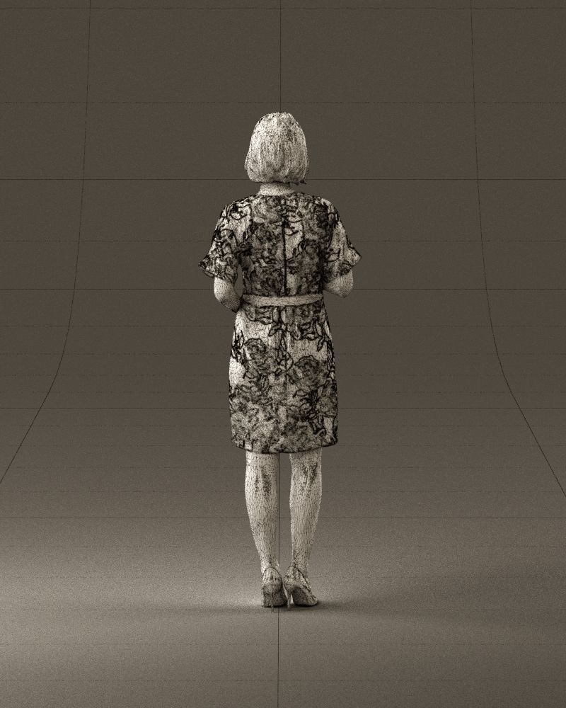 Barwoman in white flovers dress 0938 3D Print Ready 3D print model_30