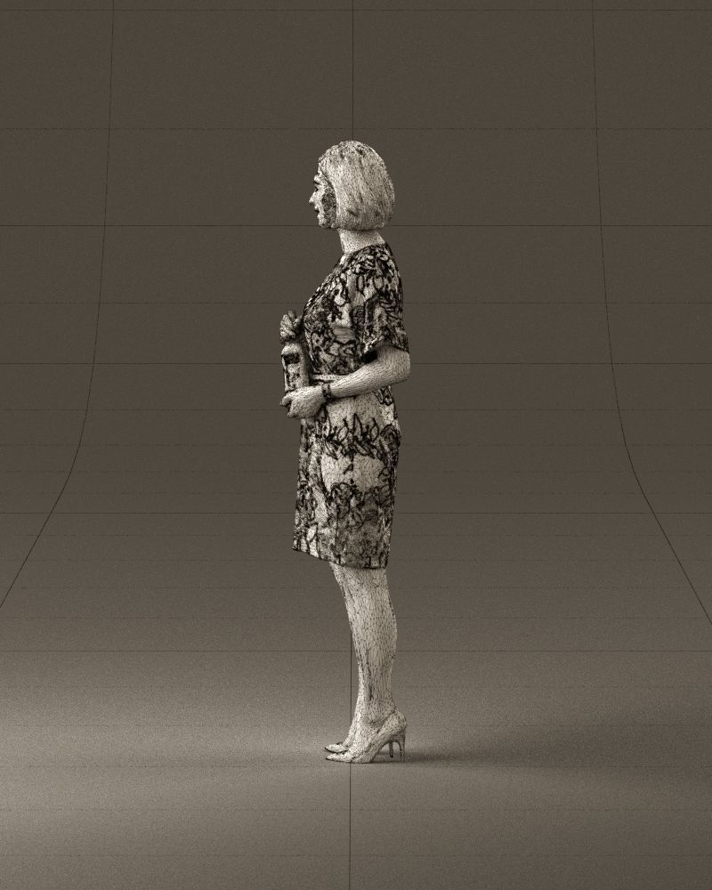 Barwoman in white flovers dress 0938 3D Print Ready 3D print model_32