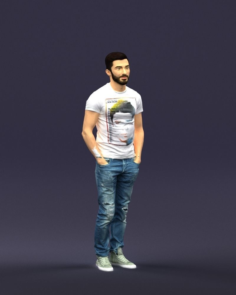 Beard man 0421 3D Print Ready 3D print model_3