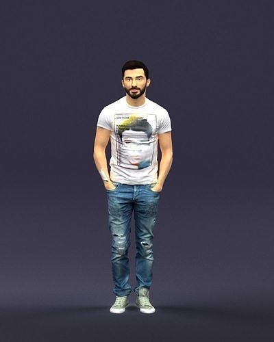 Beard man 0421 3D Print Ready 3D print model