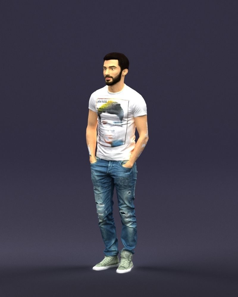 Beard man 0421 3D Print Ready 3D print model_33