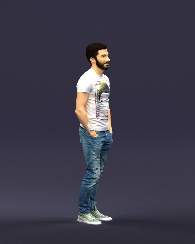 Beard man 0421 3D Print Ready 3D print model_6