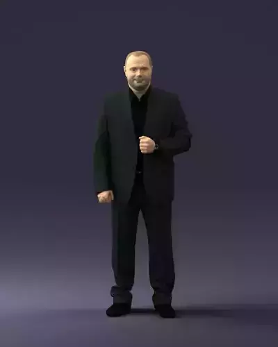 Bearded man black suit 0512 3D Print Ready 3D print model